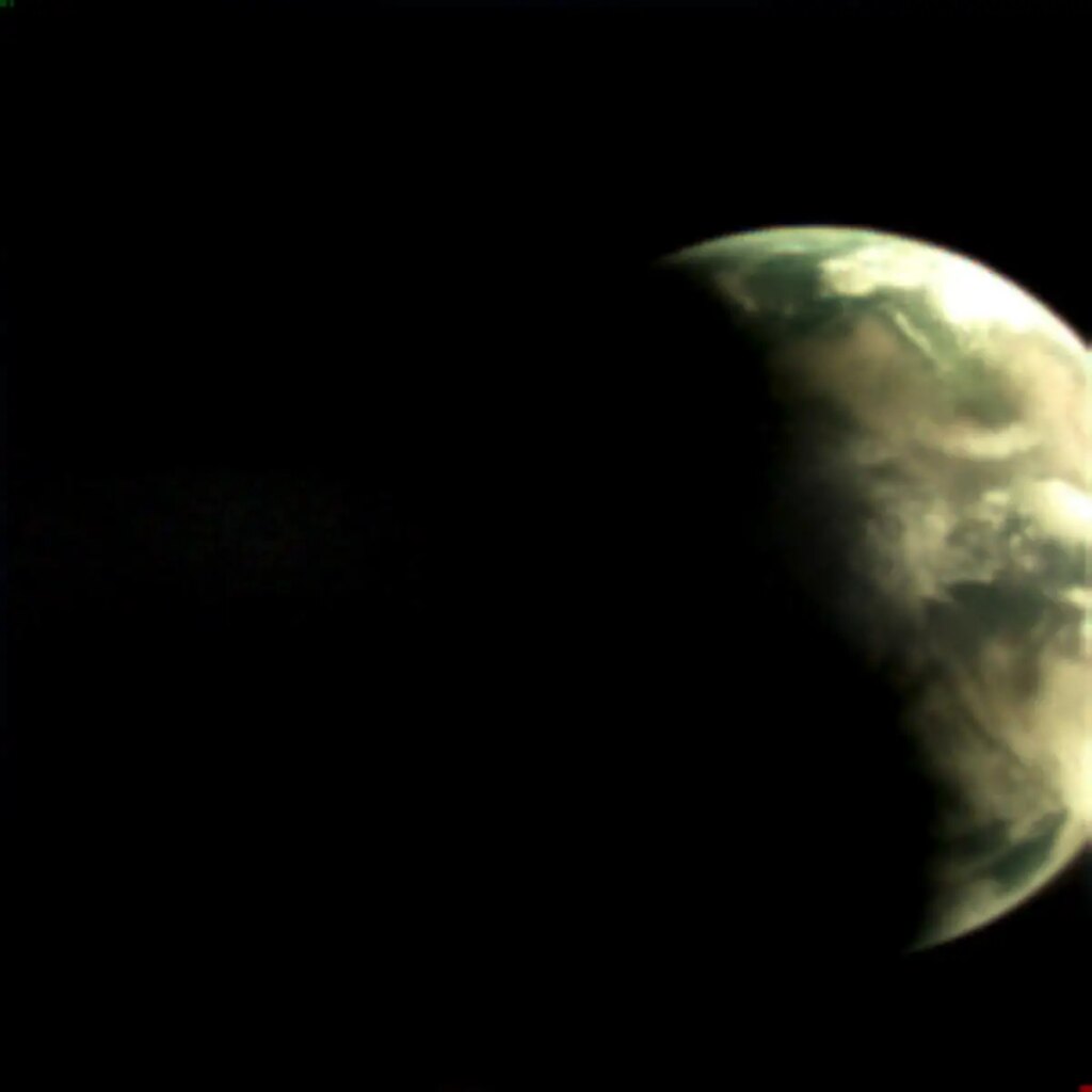 View Of Earth From A 6,000 Km Orbit Through A