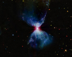 Webb Finds Hourglass Shaped Molecular Cloud Surrounding Protostar