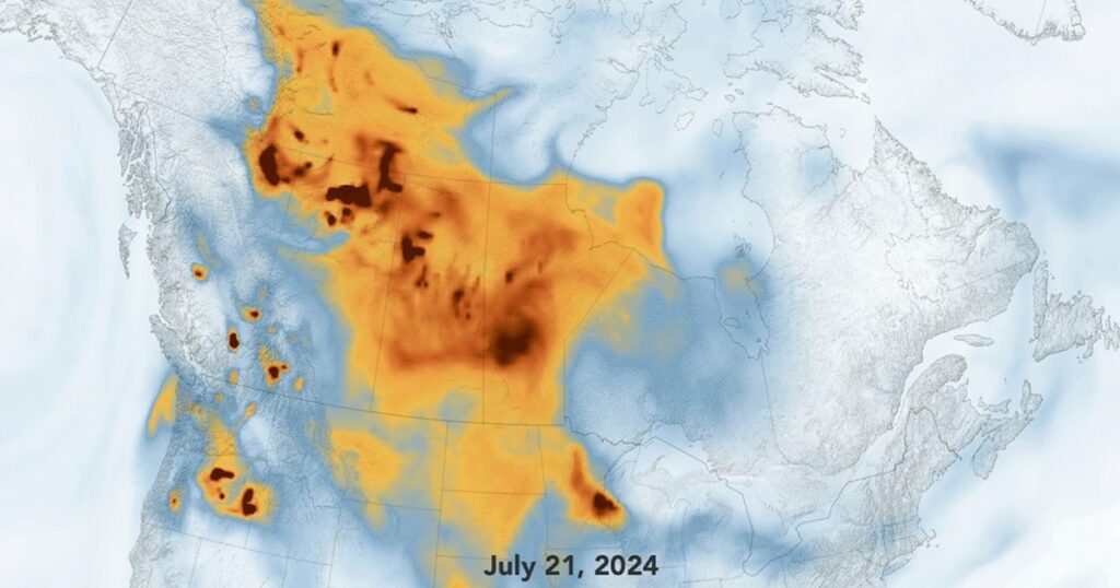 Wildfire smoke from Canadian and West Coast wildfires spreads throughout North America Wildfire Smoke From Canadian And West Coast Wildfires Spreads Throughout