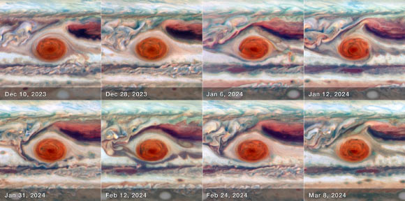 Hubble observations reveal Jupiter’s Great Red Spot is wobbling and changing in size Hubble Observations Reveal Jupiter's Great Red Spot Is Wobbling And