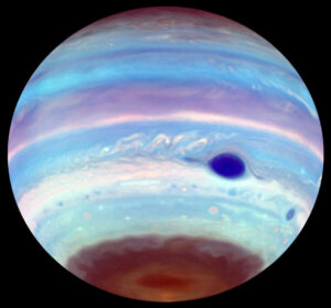 Astronomers Witness Jupiter's Ephemeral Dark Polar Ellipse In Ultraviolet Light