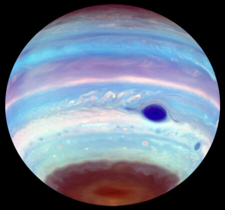 Astronomers witness Jupiter’s ephemeral dark polar ellipse in ultraviolet light Astronomers Witness Jupiter's Ephemeral Dark Polar Ellipse In Ultraviolet Light