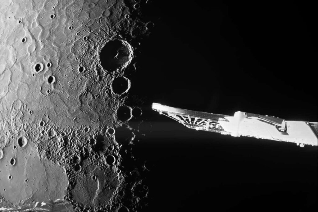 Bepicolombo Captures Images Of Mercury's Shadowed Craters And Volcanic Lands