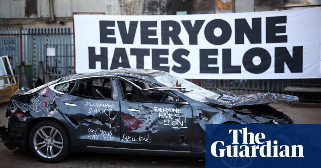 Critics of musk use sledgehammer to demolish tesla in london