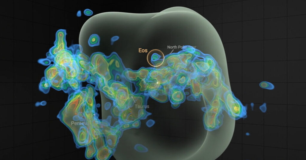 Discovery of Glowing Dark Clouds and Molecules Near Earth Discovery of glowing dark clouds and molecules near earth