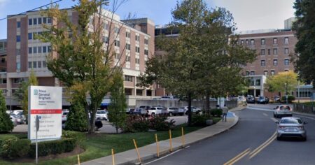 Five nurses at massachusetts hospital working together in the same