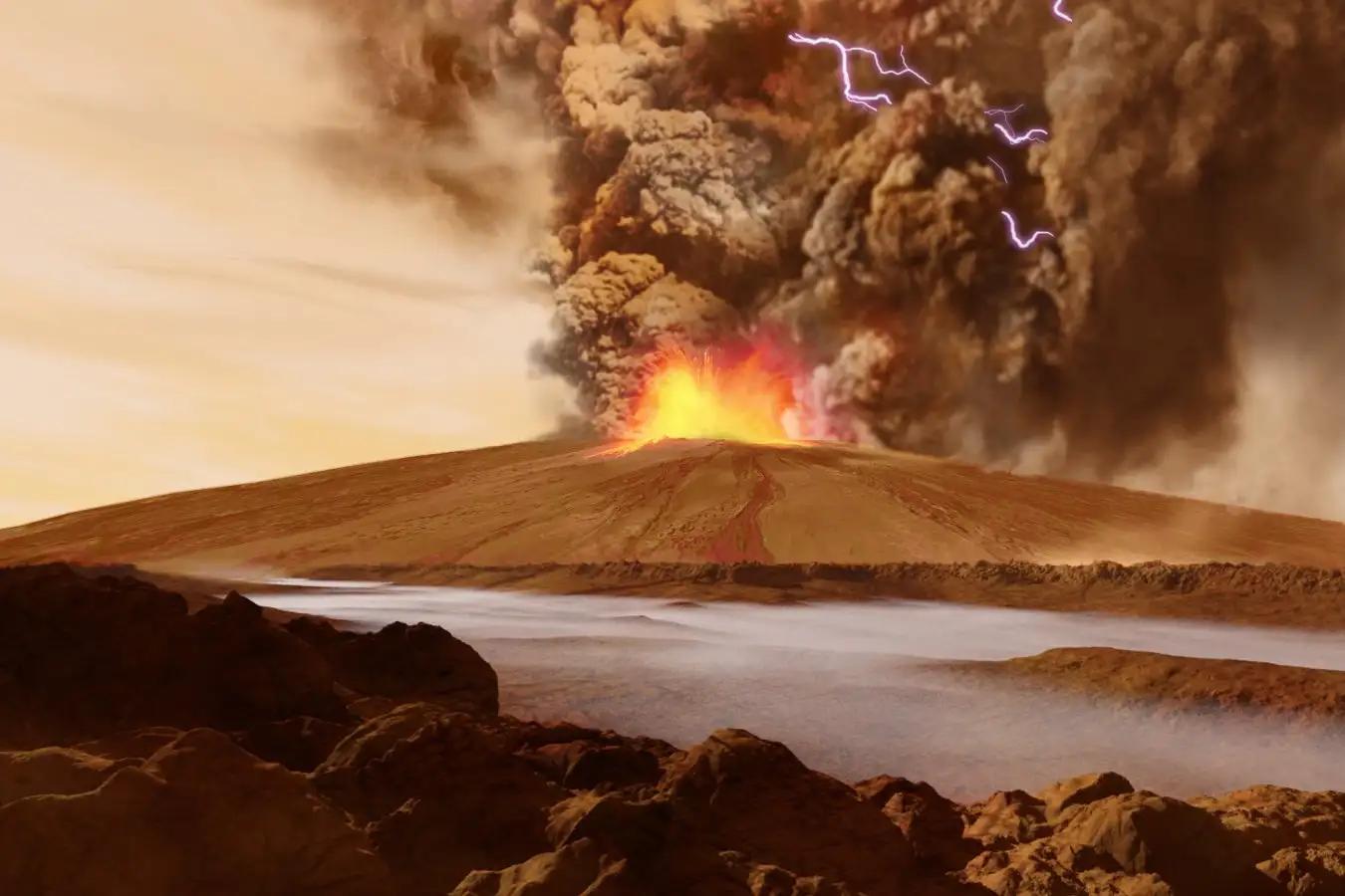 Mars Volcanoes Might Have Relocated Ice to the Planets Equator