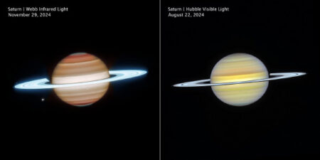 Unprecedented Detail of Saturn Captured by Webb and Hubble Telescopes