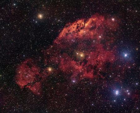 Stunning VST Image Captures Two Glowing Nebulae Revealing Cosmic Pareidolia