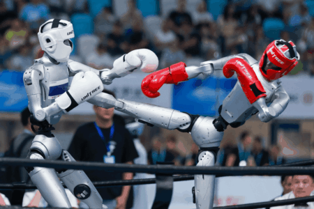 Amazing Footage of a Chaotic Athletic Competition Held by Robots