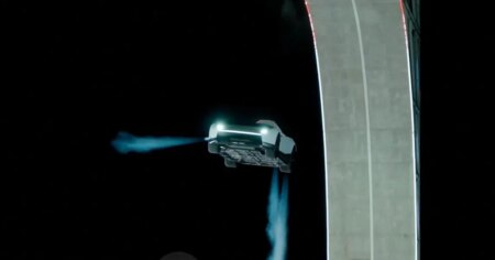 The Tesla Roadster 2 takes off